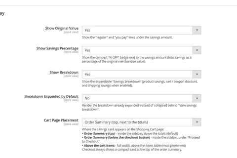 Admin: display settings